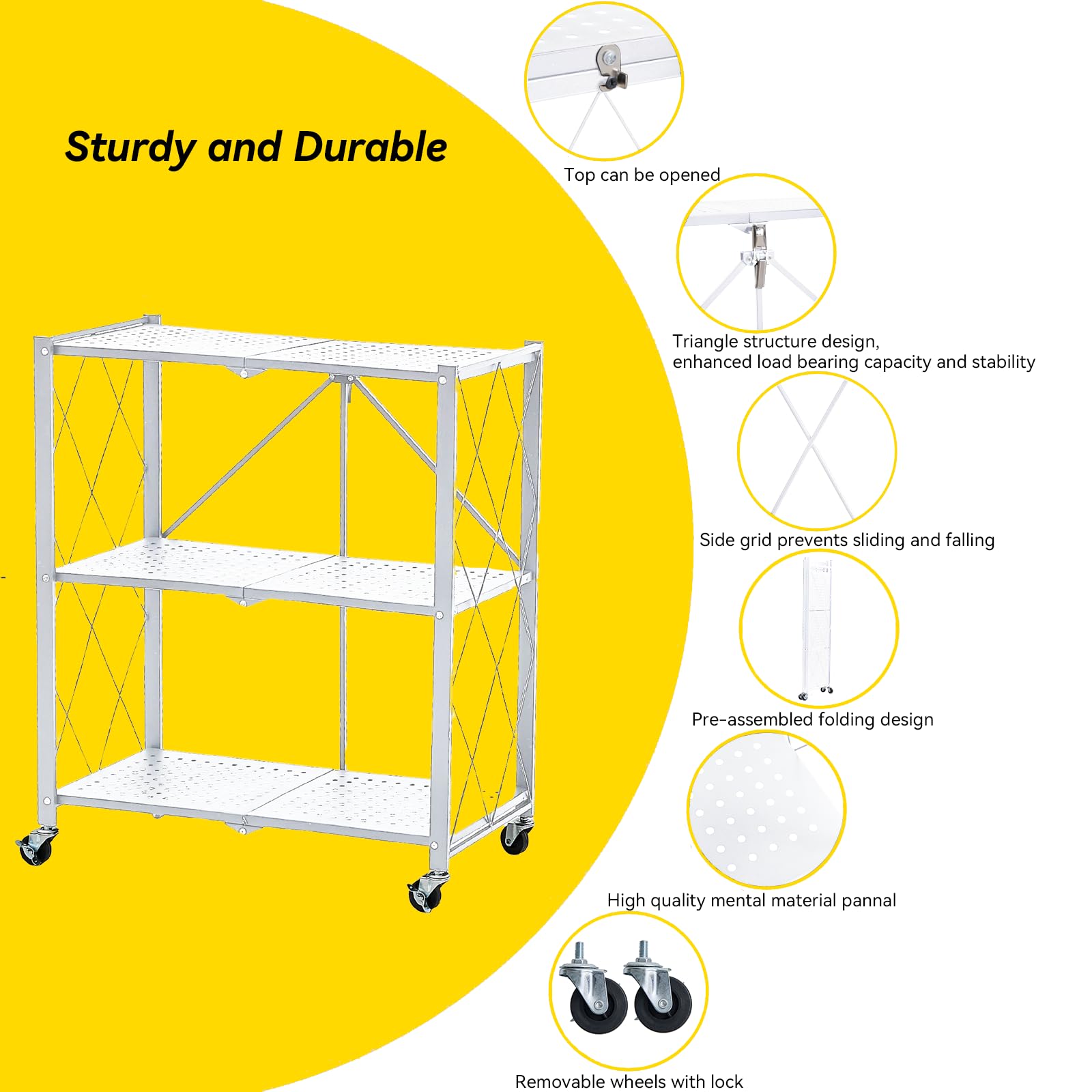 Amazon.com: BRIAN & DANY 3-Tier Foldable Storage Shelves with